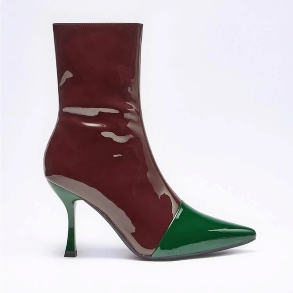 Shoes - 𝅺burgundy and green mid calf size 38 awesome boots